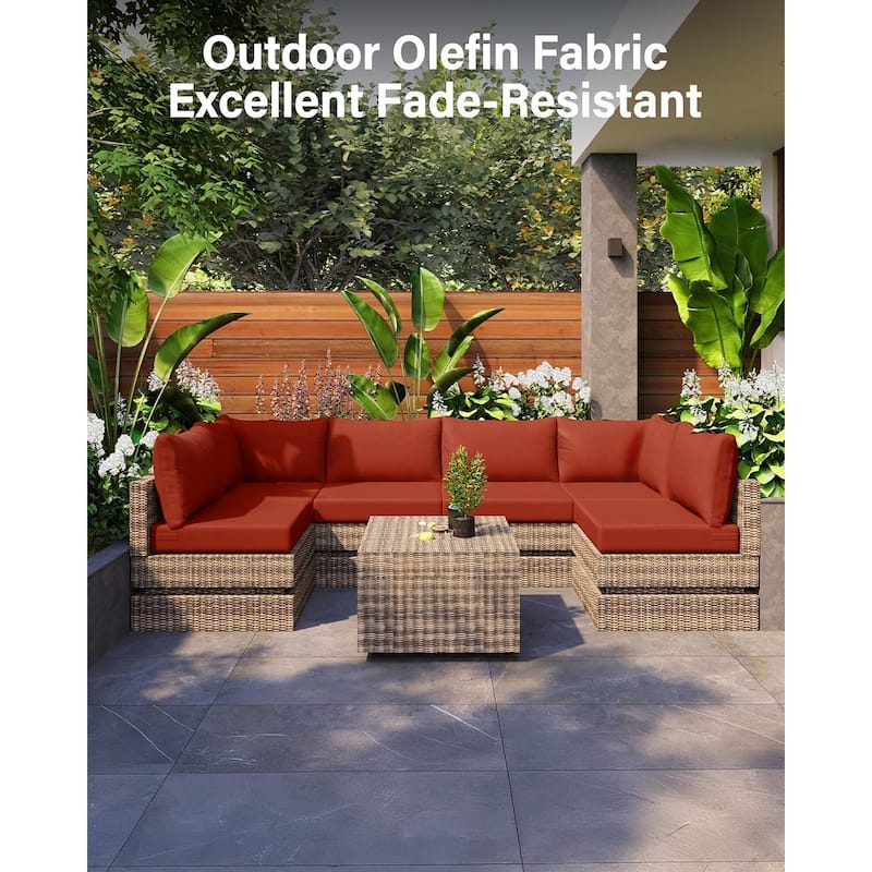WINSOON 14 Piece Outdoor Furniture Replacement Cushions,Patio Seat Cushions