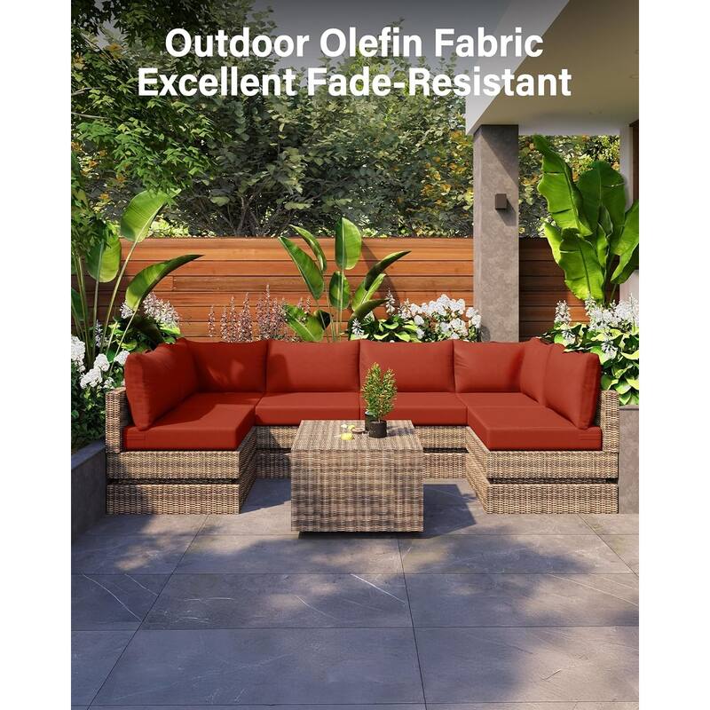WINSOON 14 Piece Outdoor Furniture Replacement Cushions,Patio Seat Cushions