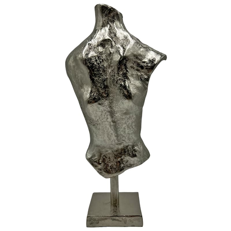 16 Inch Tall Decorative Handmade Aluminum Abstract Body Sculpture - 8 x 4 x 16 in