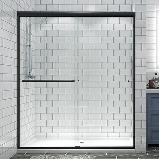 Toolkiss 56-60 inch.W Double-Sliding Framed Shower Door with Safety Glass