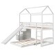 preview thumbnail 11 of 30, Twin over Twin Bunk Bed with Slide, Storage Steps & Playhouse Design