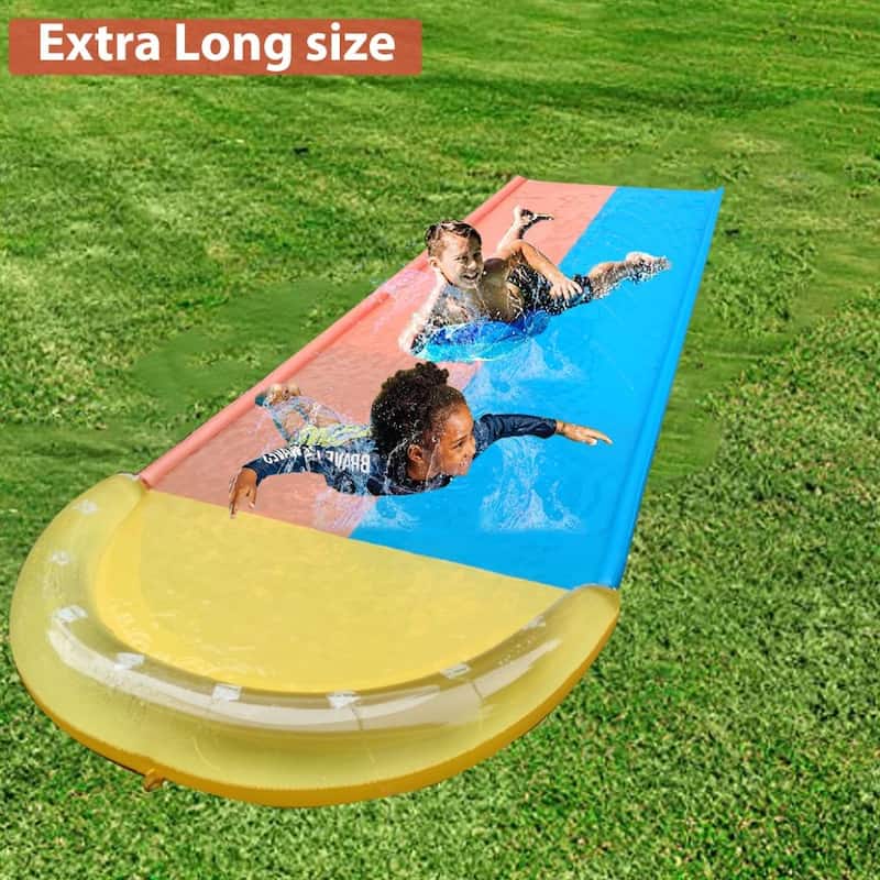 Dimple 16ft Slip and Slide Inflatable Water Slide, Outdoor Sprinkler Toy for Kids w/ 2 Bodyboards, Backyard Summer Fun, Ages 3+