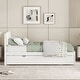 preview thumbnail 8 of 7, Twin Size Bed with Trundle Bed, Wooden Platform Bed Frame with Headboard and Twin Size Trundle Bed, for Girls Boys Teens Adults
