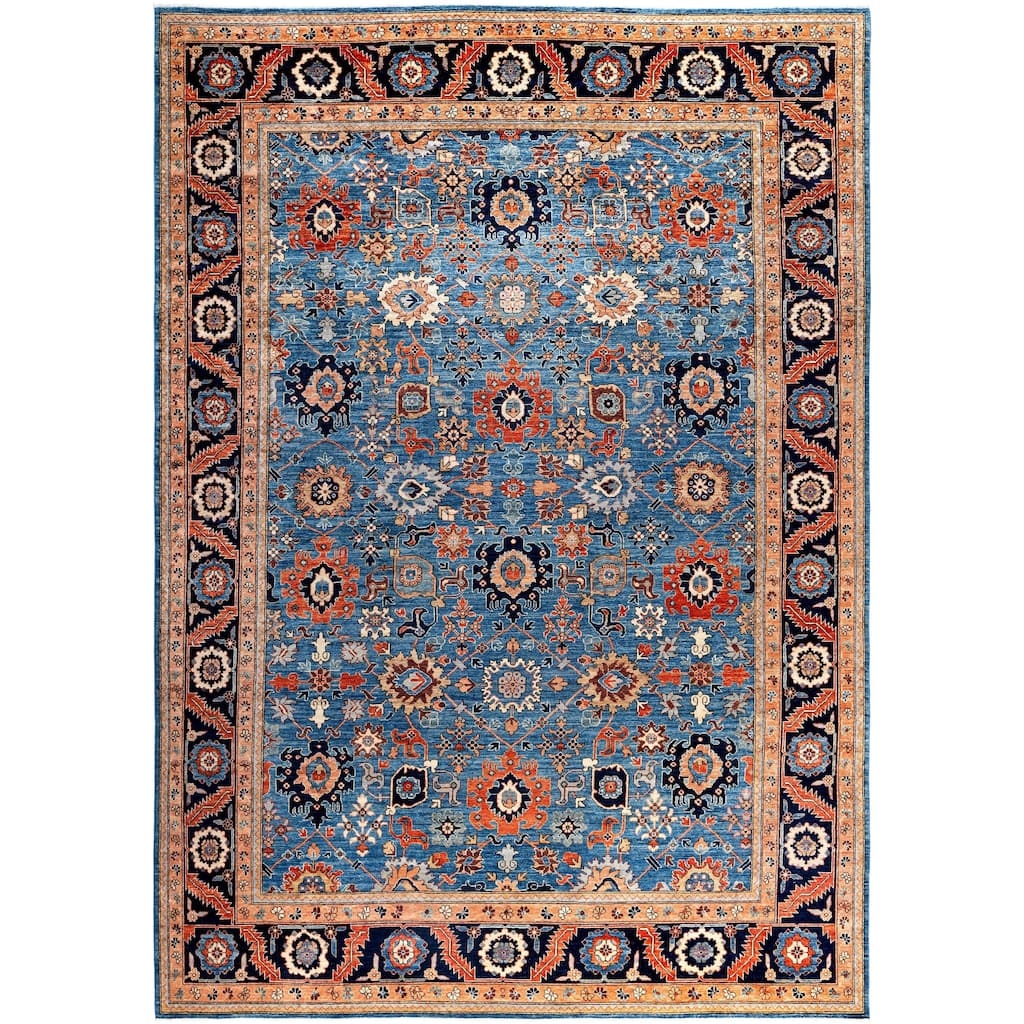 Serapi One-of-a-Kind Hand-Knotted Area Rug - Blue - 9' 10" x 13' 9"