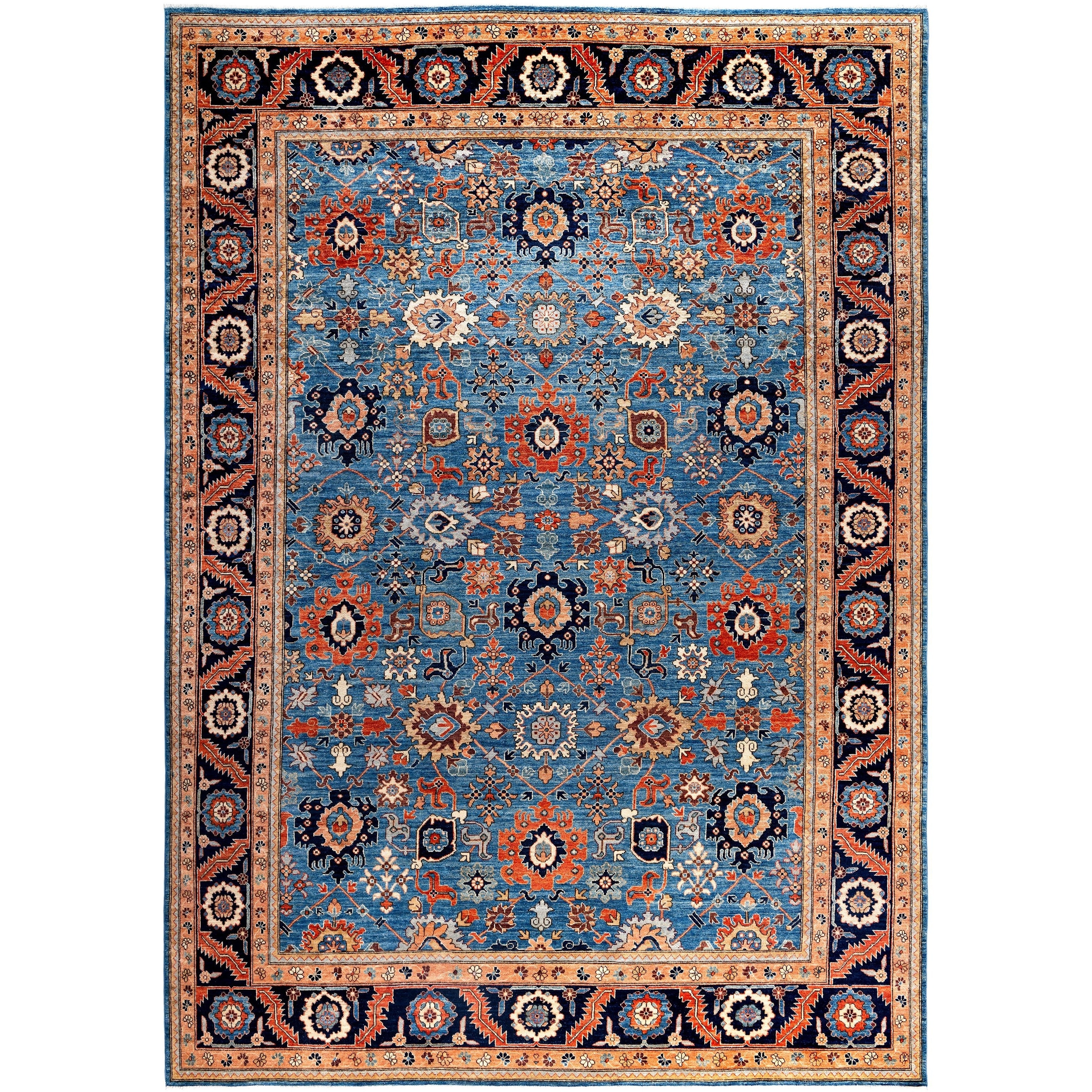 Serapi One-of-a-Kind Hand-Knotted Area Rug - Blue - 9' 10" x 13' 9"