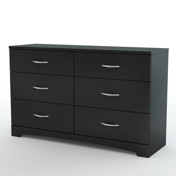 6-Drawer Dresser for Contemporary Bedroom in Black Finish - Overstock ...