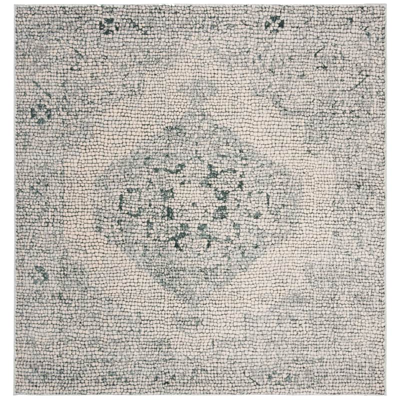 SAFAVIEH Marseille Hirona Oriental Rug - 6'7" Square - Light Sage