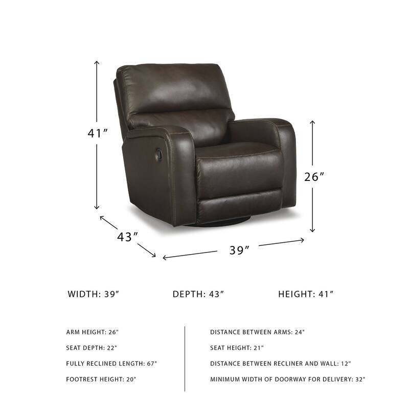 Signature Design by Ashley Emberla Brown Swivel Glider Recliner