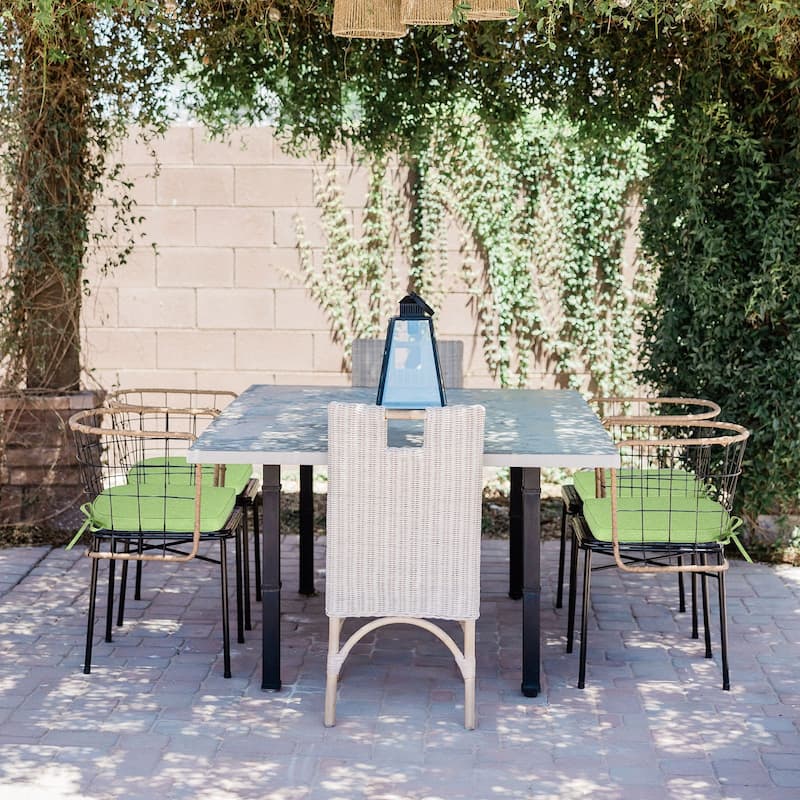 Aoodor Outdoor Dining Chair Cushions Set of 4, Outdoor Chair Pads with Ties, 20 x 19 inch - 20"x19"