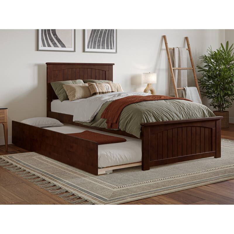 Nantucket Bed with Matching Footboard and Twin XL Trundle - Walnut - Twin XL