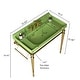 preview thumbnail 11 of 13, 36 in. Ceramic Single Bowl Console Sink and Gold Legs Combo with One Towel Bar and 3 Faucet Holes