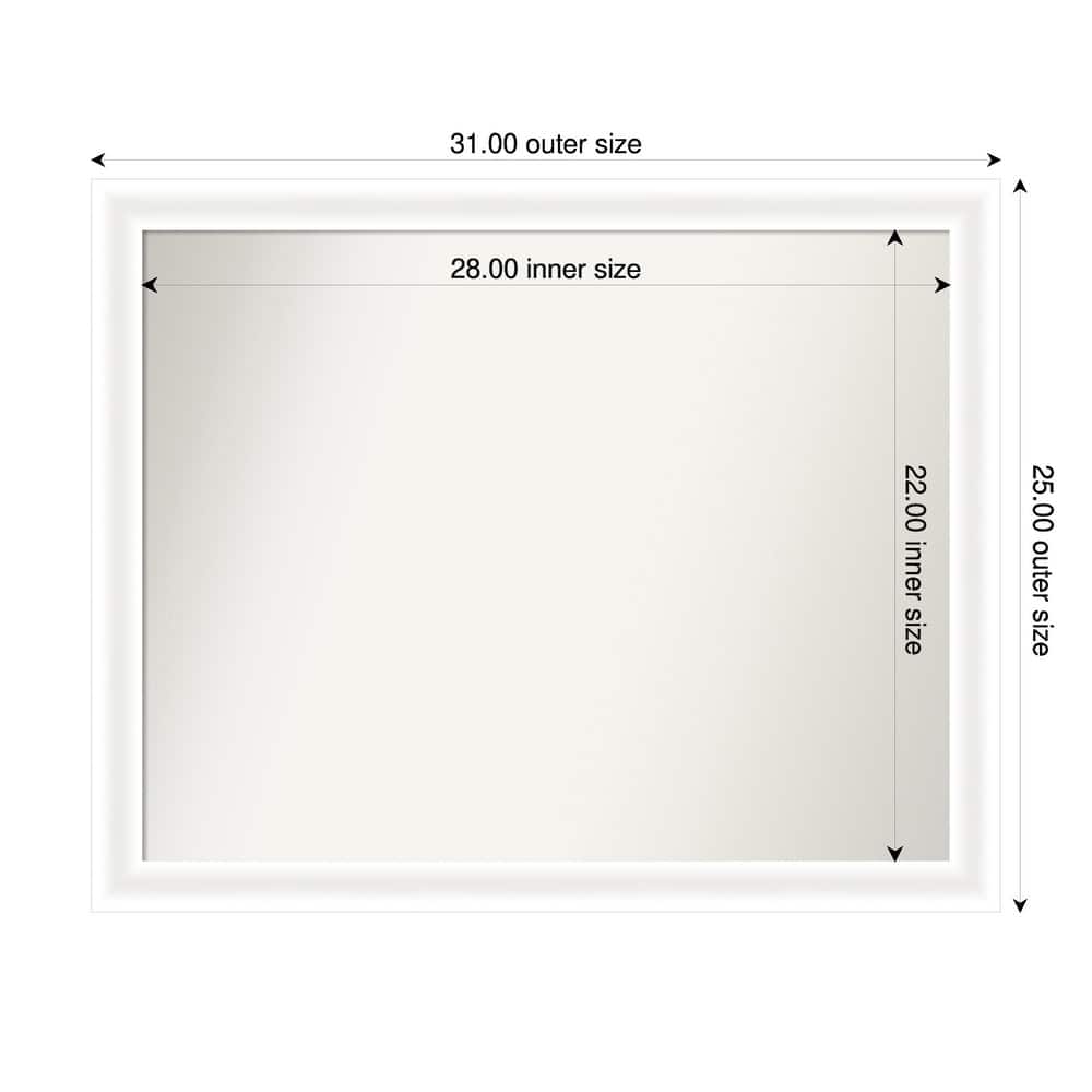 Oliver Narrow Non-Beveled Wood Framed Bathroom Vanity Wall Mirror