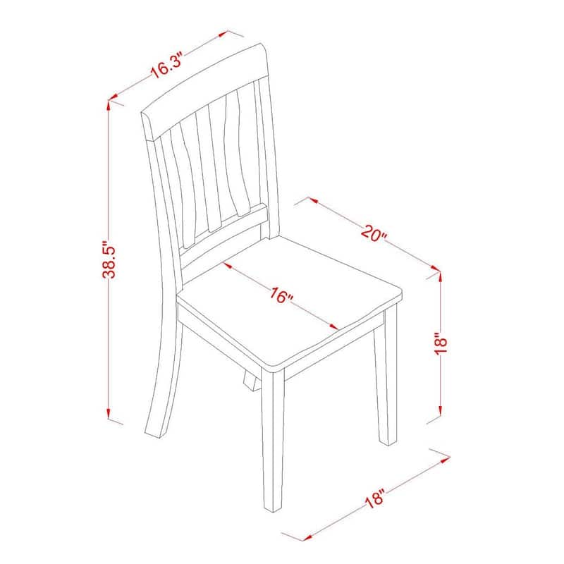 East West Furniture 5 Piece Dining Room Table Set Includes a Rectangle Kitchen Table and 4 Dining Chairs, 36x60 Inch, Cappuccino