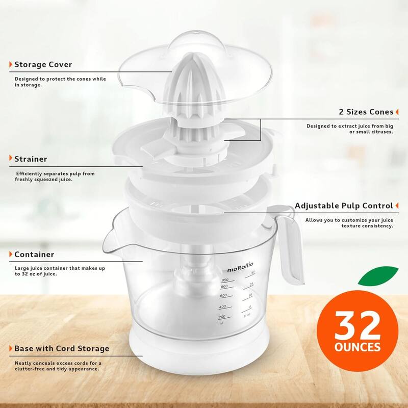 moRollio Compact 32oz Electric Citrus Juicer