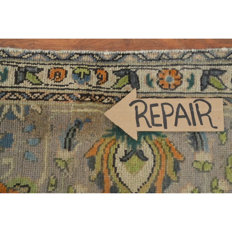 Hand Knotted Oriental 100% Wool Carpet Traditional Floral Brown Tabriz Area Rug - 13' 0'' X 10' 0''