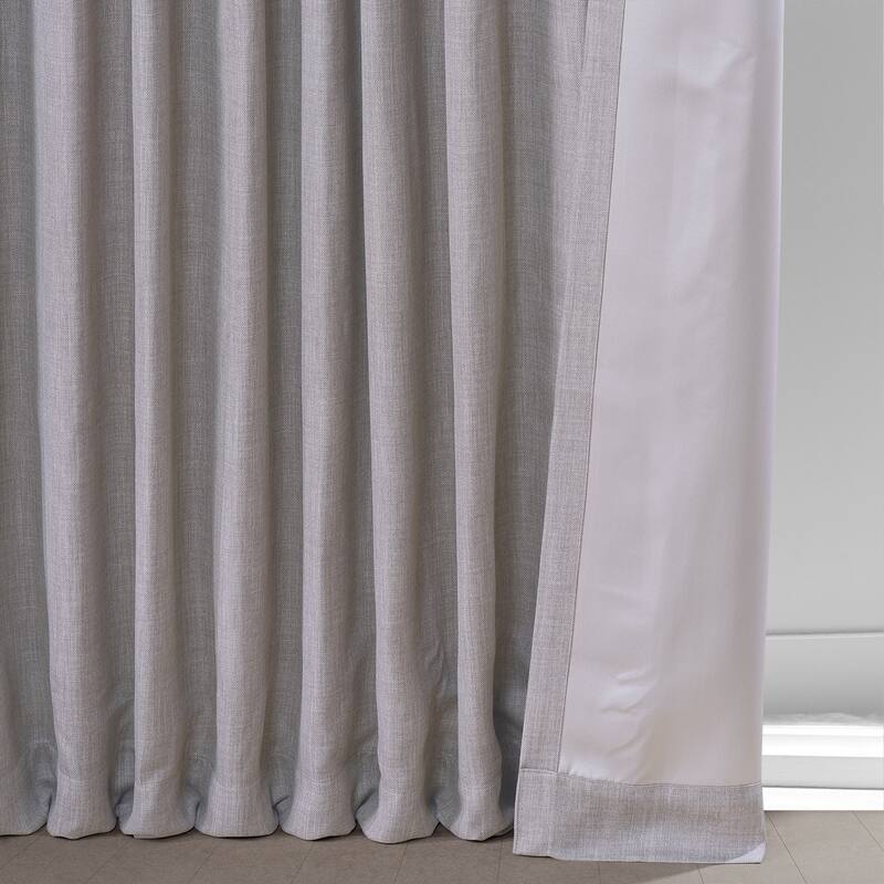 Exclusive Fabrics Faux Linen Extra Wide Room Darkening Curtain Panel
