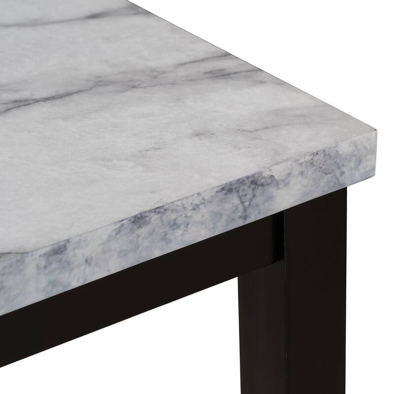5 PCS Faux Marble Dining Set for 4 - Padded Chairs, Perfect for Modern Homes