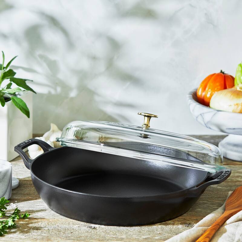 STAUB Cast Iron 3.5-qt Braiser with Glass Lid