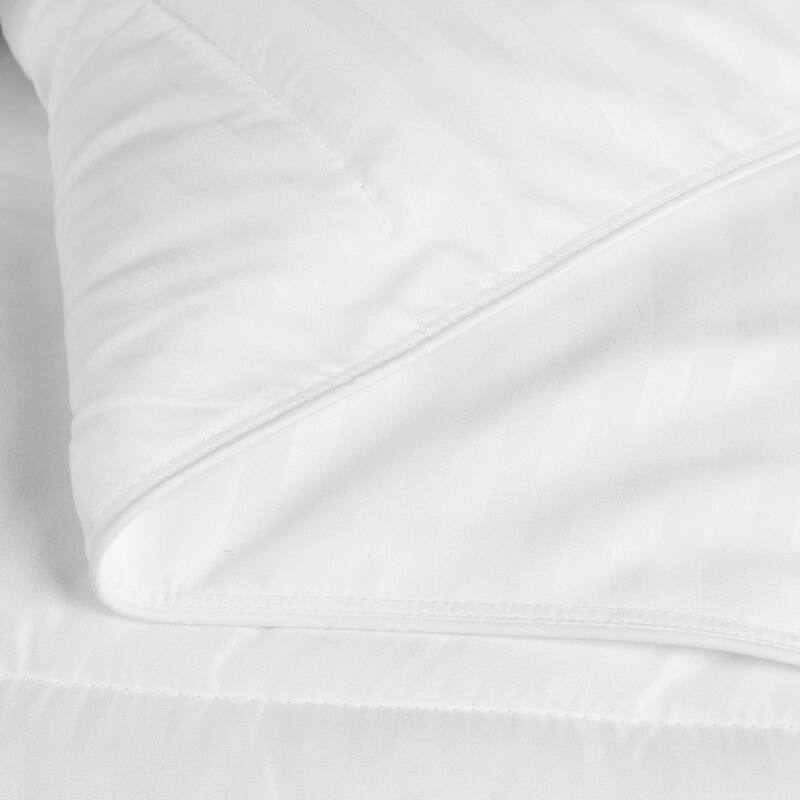 Superior 1 cm Striped Brushed Microfiber Reversible Down Alternative Comforter