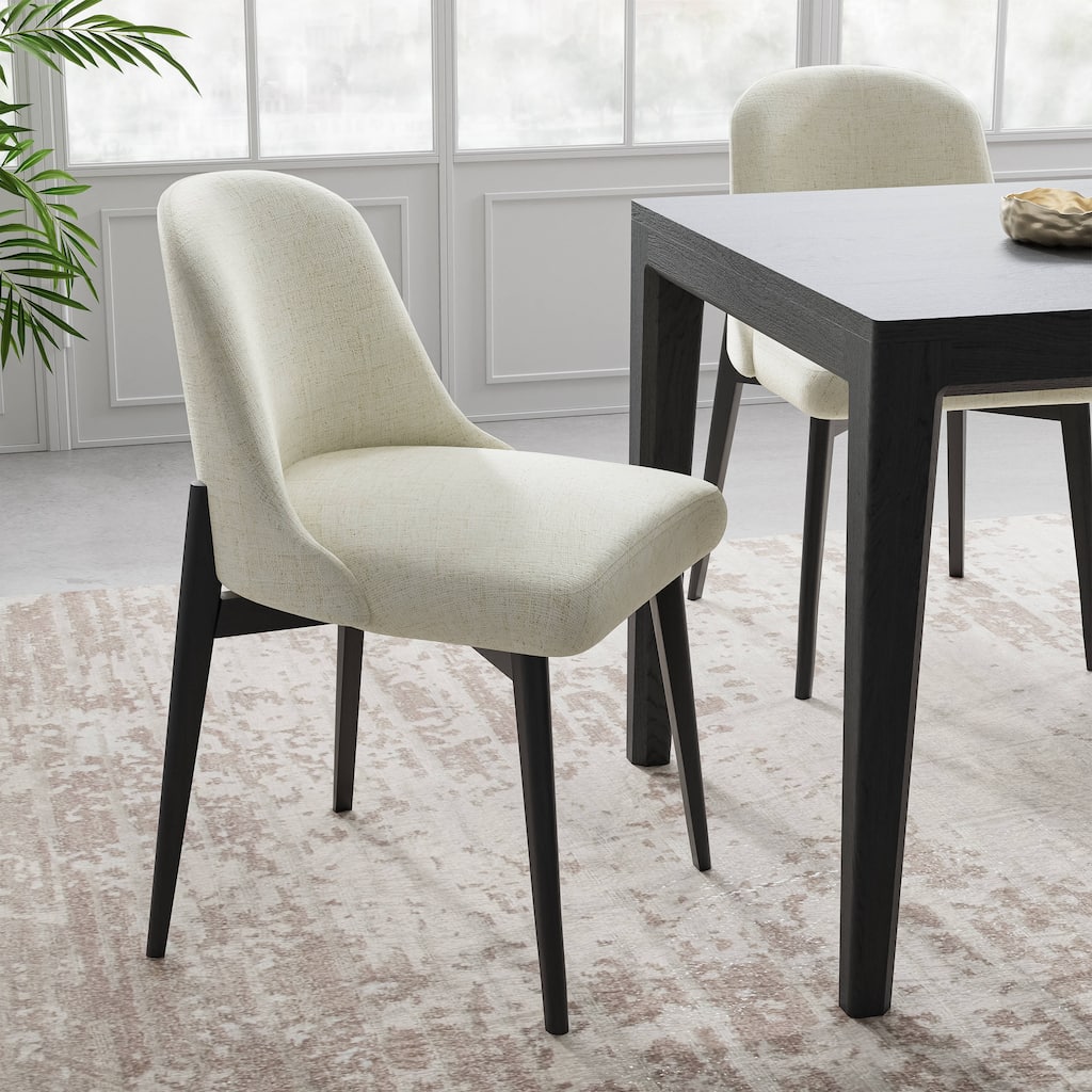 Drum Willin Upholstered Modern Dining Chairs Set of 2