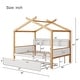 preview thumbnail 6 of 5, Full Size Wooden House Bed, Kids Bed Frame with 2 Drawers and Bookshelf Storage Space