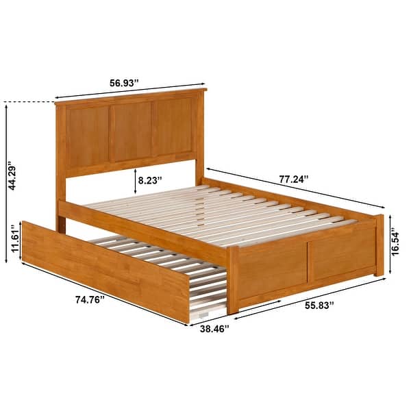 dimension image slide 0 of 4, Madison Platform Bed with Footboard and Twin Trundle