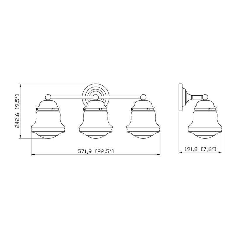 Bellevue ZBF33604 Caesarion 3 Light 23" Wide Vanity Light