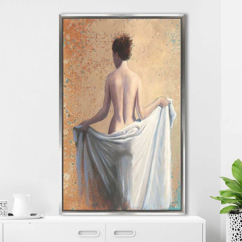 "After the Bath Coral" Print on Floating Canvas