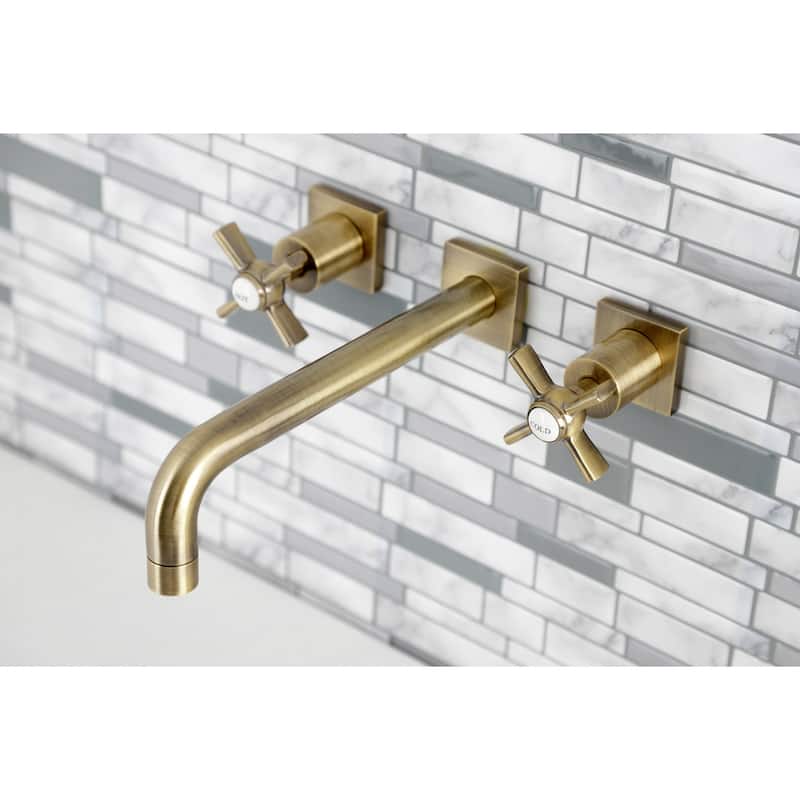 Millennium 3-Hole Wall Mount Roman Tub Faucet in Brushed Brass