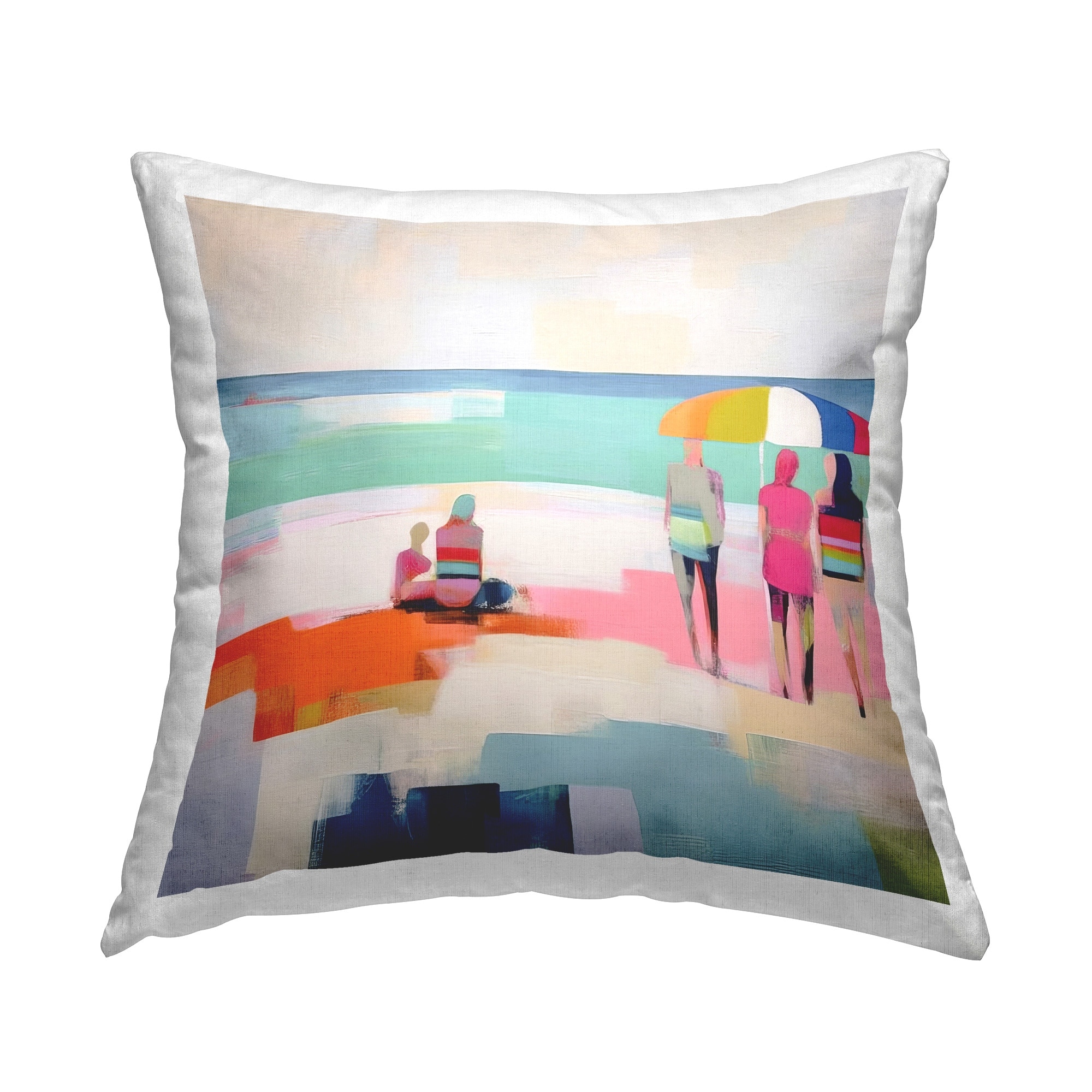 Stupell People on Beach Abstract Decorative Printed Throw Pillow Design by Irena Orlov