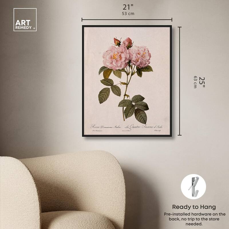 Damask Rose Canvas by Art Remedy