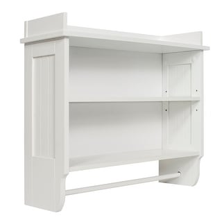 bathroom shelf with towel white wood towel bar