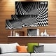 preview thumbnail 3 of 14, Waves and Circles Black n" White - Abstract Art Canvas Print