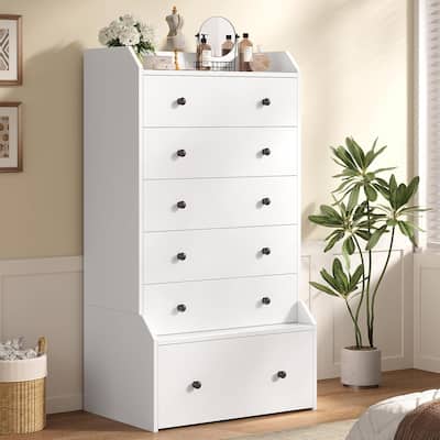 Tall 6 Drawer Dresser Dresser for Bedroom Vertical Dressers Chest of Drawers