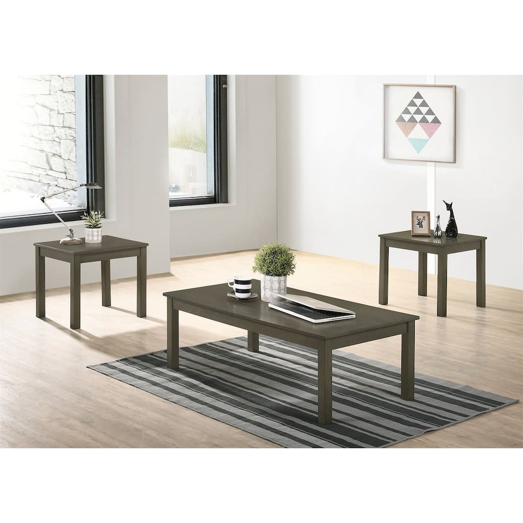 Pine Wood 3 Piece Coffee Table Set