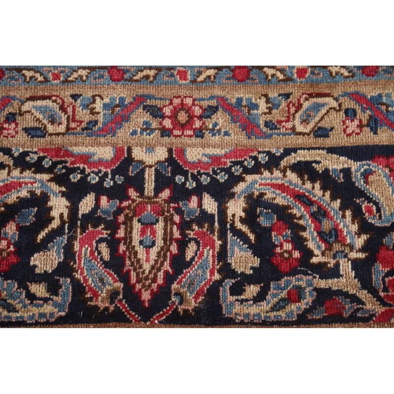 Vegetable Dye Yazd Persian Antique Area Rug Handmade Wool Carpet - 7'10"x 11'10"