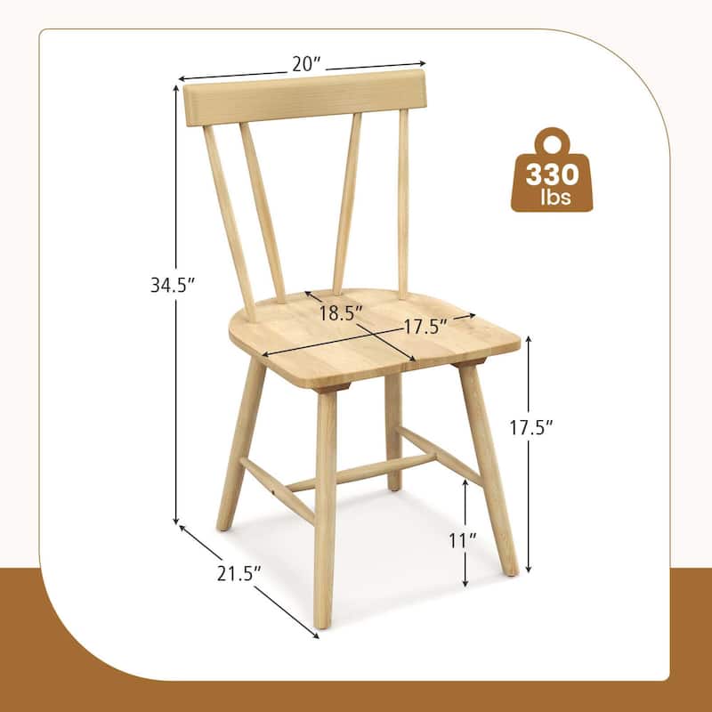 Costway Dining Chairs Set of 2 Windsor Chairs Wood Armless Chairs with - See Details