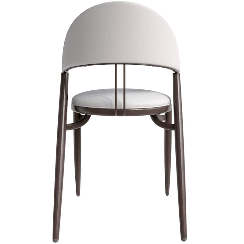 Venice Upholstered Leather Dining Chair (Set of 4) Open Back Accent Side Chair with Iron Legs
