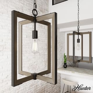 Hunter Woodburn 1-Light Pendant - Island, Dining Room, Foyer - Modern Farmhouse, Rustic, Transitional