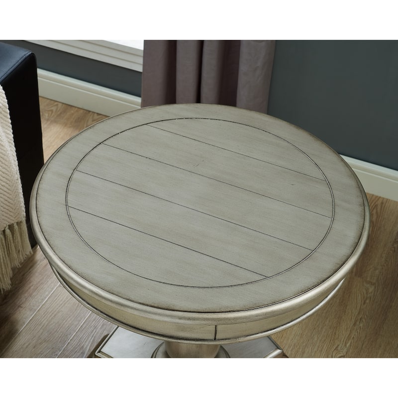 26" Traditional Wooden Side Table with Stable Base for Living Room and Bedroom
