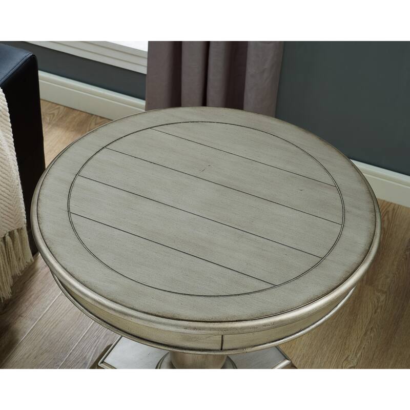 Rene Round Wood Pedestal Side Table