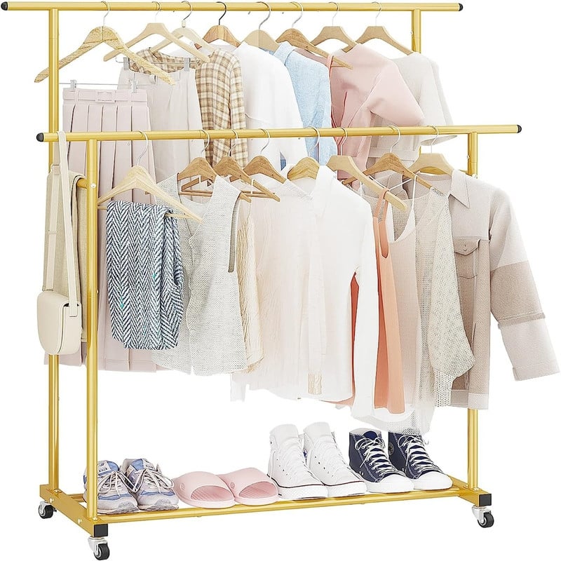 Rod Clothing Garment Rack - 17.71"D x 39.76"W x 47.63"H