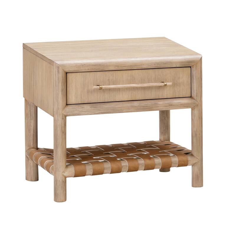 Dory 26 Inch Nightstand, 1 Drawer, Open Shelf, USB Charge Port, Brown Wood