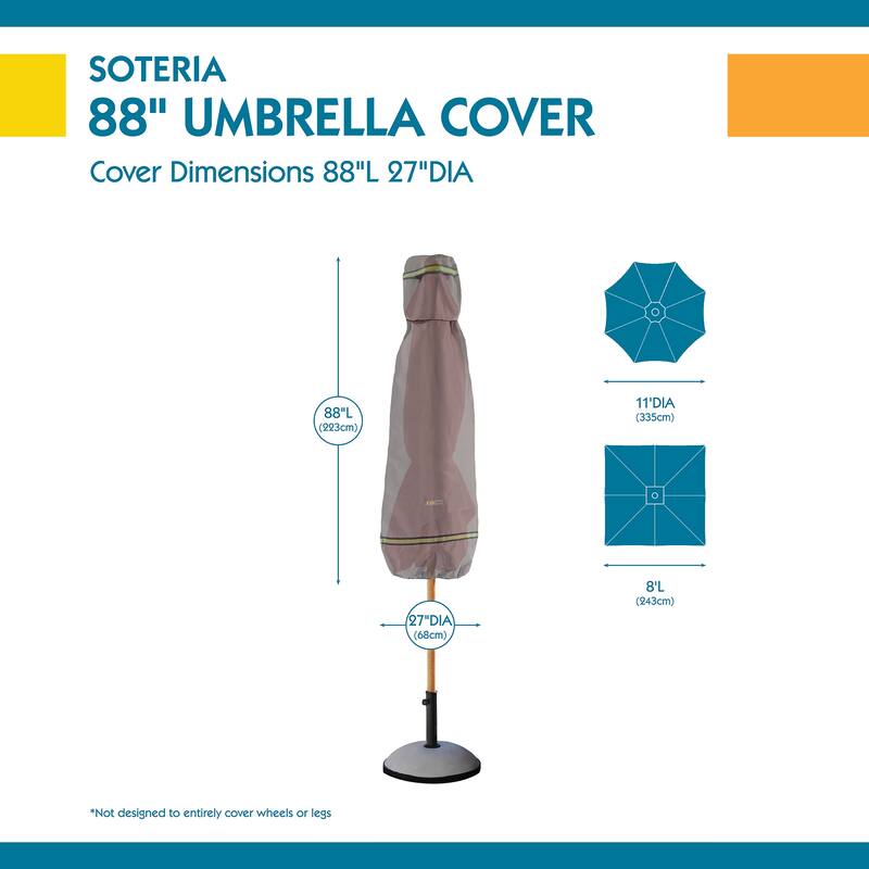 Duck Covers Soteria RainProof Patio Umbrella Cover with Integrated Installation Pole