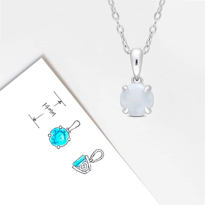 Miadora Birthstone Gemstone Heart Design Solitaire Necklace Sterling Silver