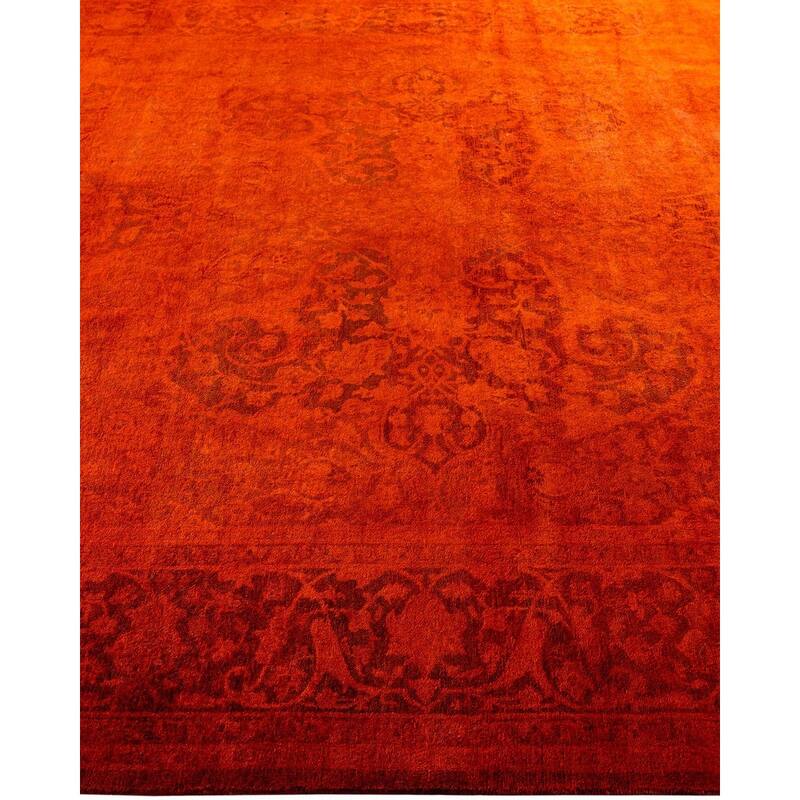 Fine Vibrance One-of-a-Kind Hand-Knotted Area Rug - Orange, 6' 3" x 9' 7" - 6' 3" x 9' 7"