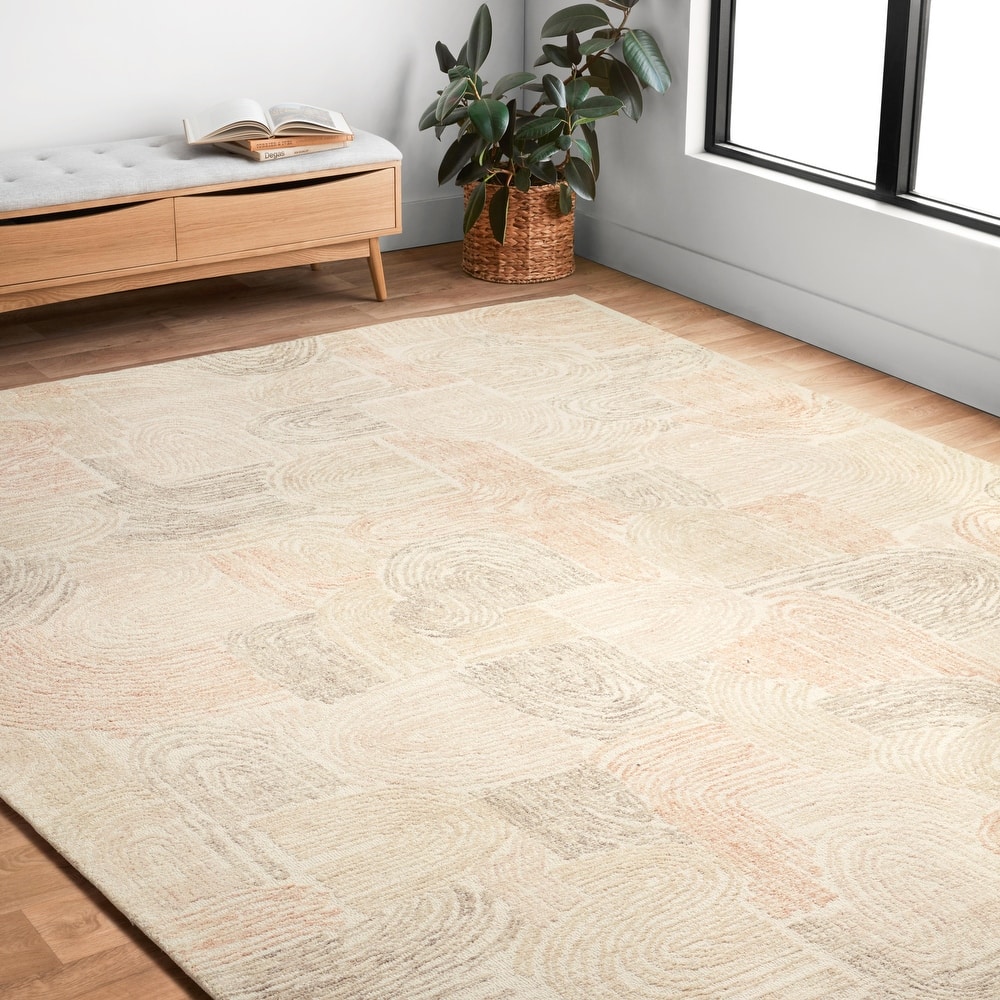 Alexander Home Aubrey Modern Abstract 100% Wool Area Rug
