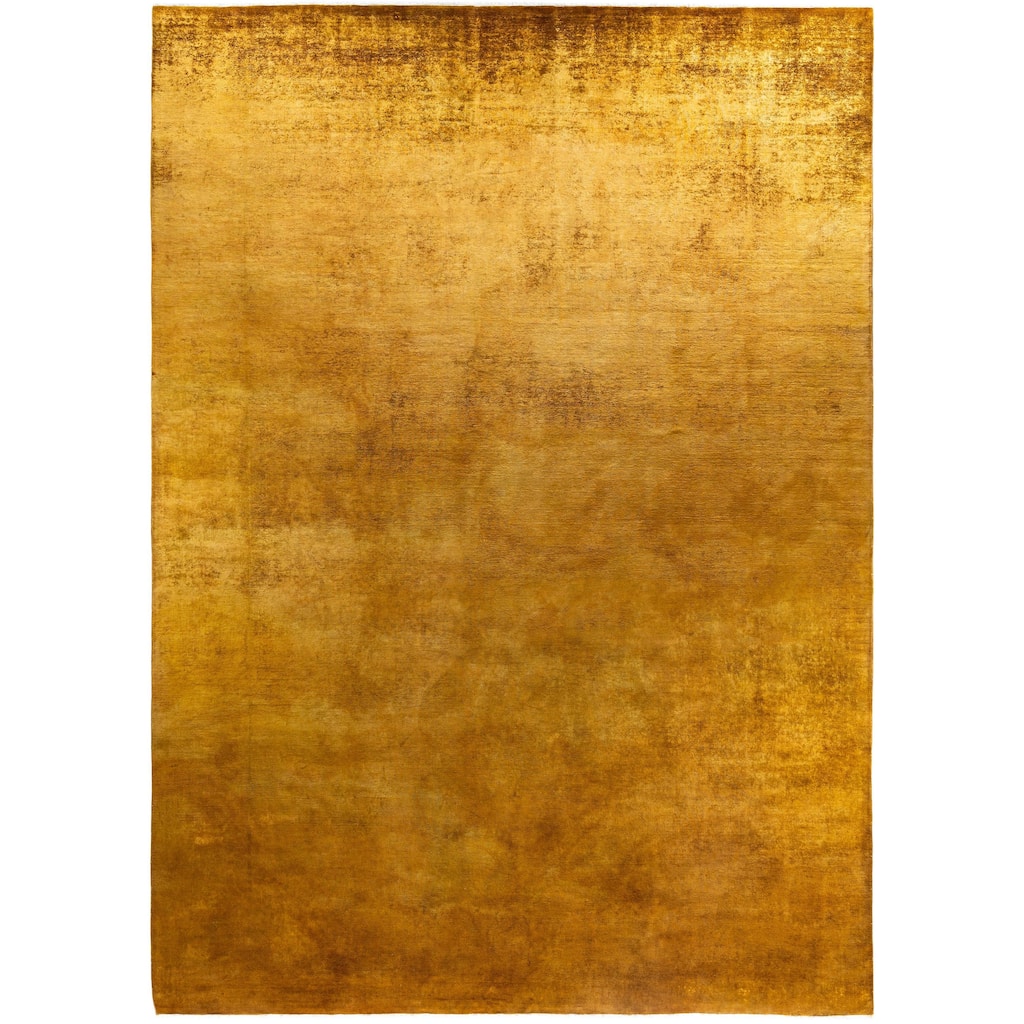 Overdyed One-of-a-Kind Hand-Knotted Area Rug - Gold - 10' 0" x 13' 8"