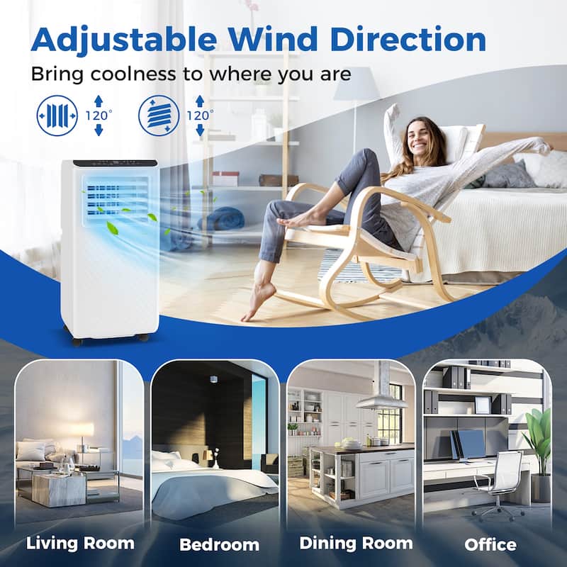 Gymax 8000 BTU Portable Air Conditioner 3 in 1 Floor AC Unit w/ Fan &