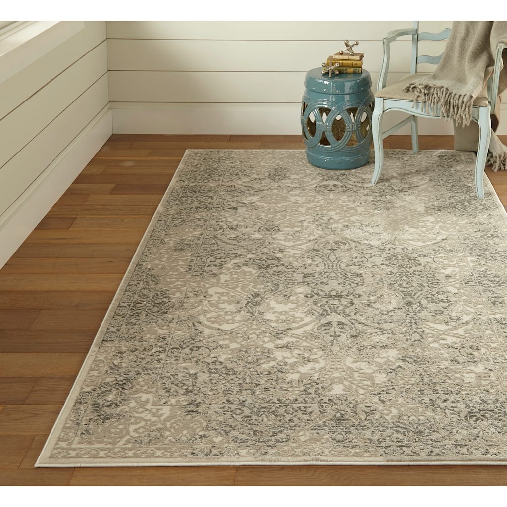 Grand Bazaar Alexander Machine Made Distressed Modern Area Rug